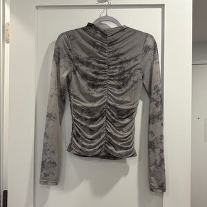 Noisy May Gray Textured Top